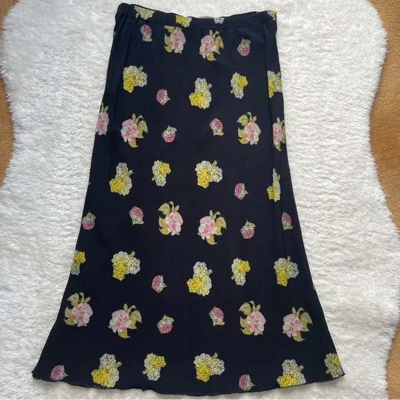 Free people Kendall black, pink, yellow floral midi skirt - Picture 2 of 6